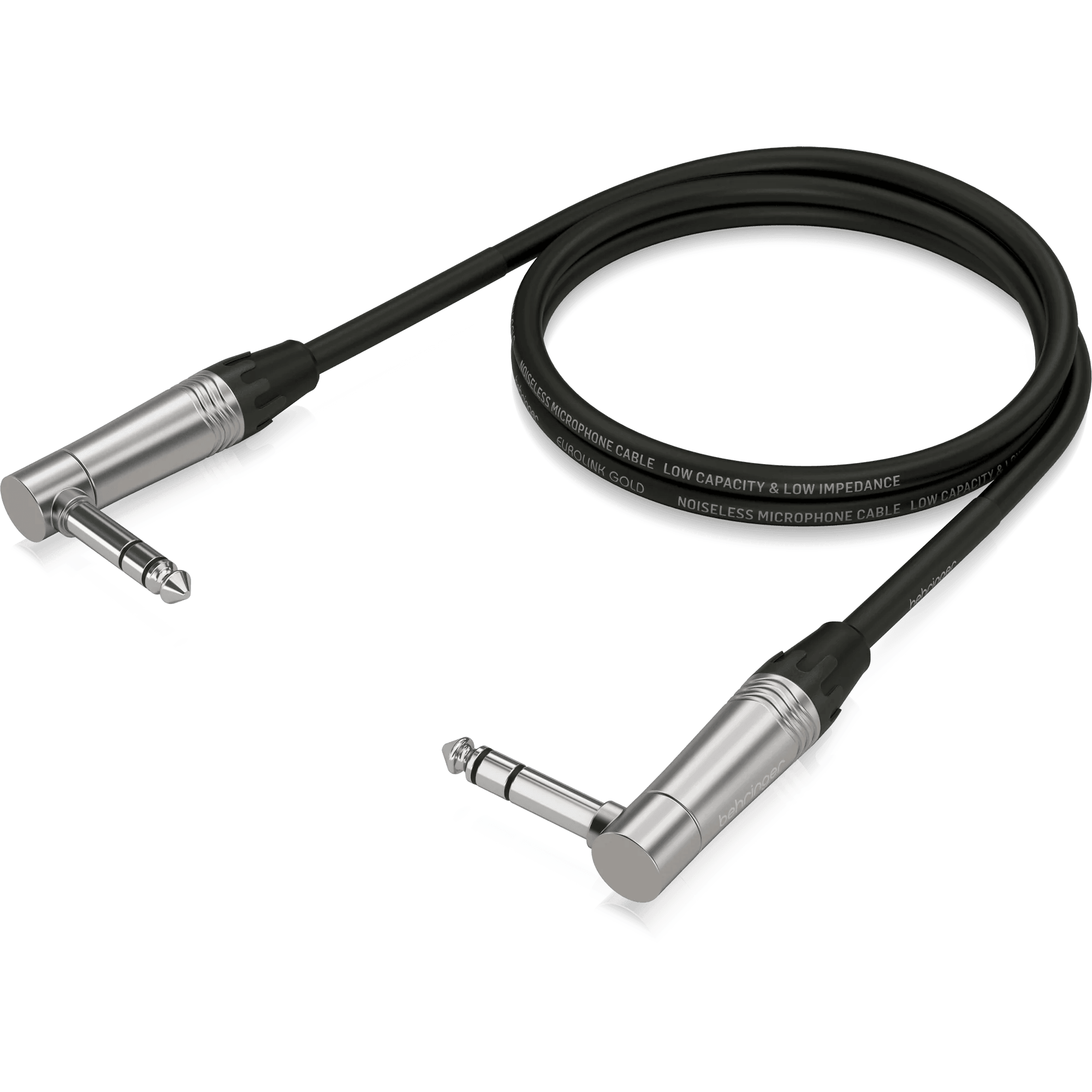 Behringer GIC-90 4SR Gold Performance 0.90 m (3 ft) Instrument Patch Cable with 1/4" TRS Right-Angled Connectors - MusicMajlis