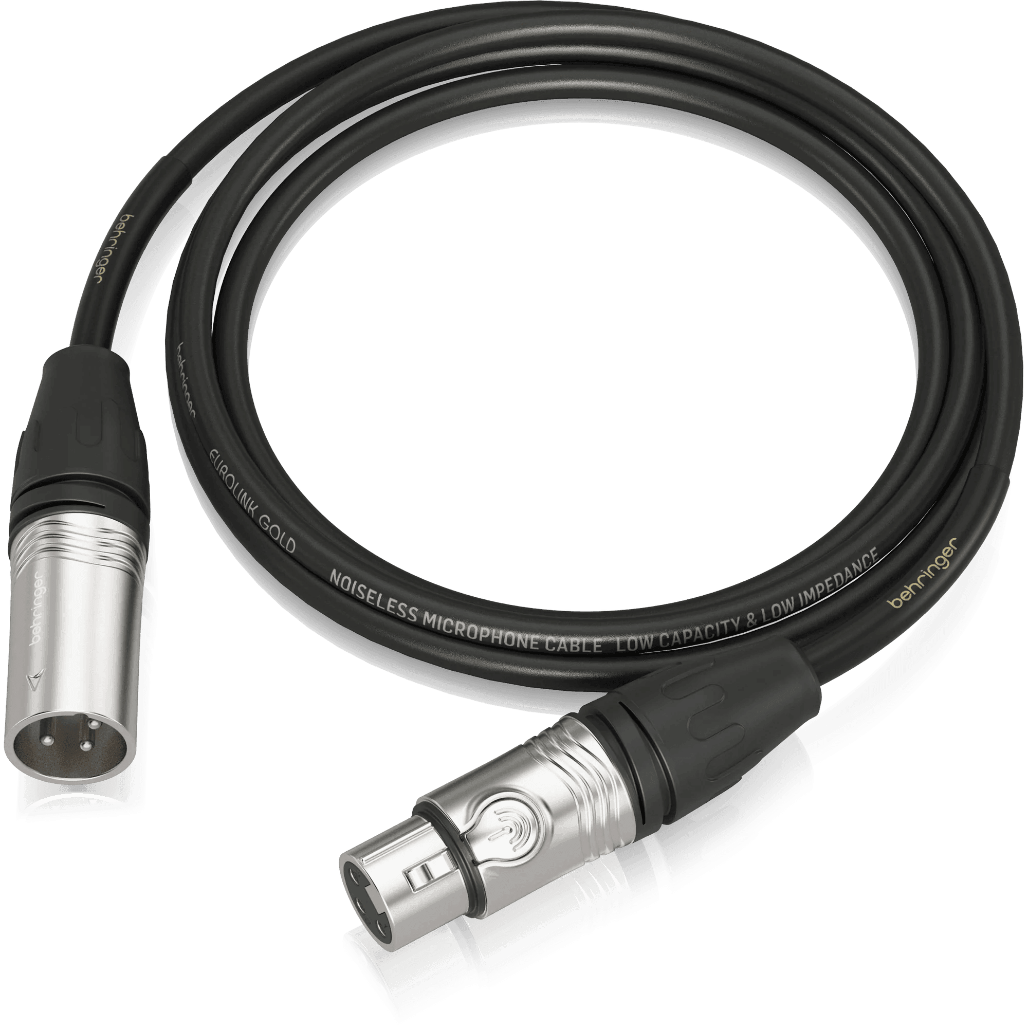 Behringer GMC-150 Gold Performance 1.5 m (5 ft) Microphone Cable with XLR Connectors - MusicMajlis