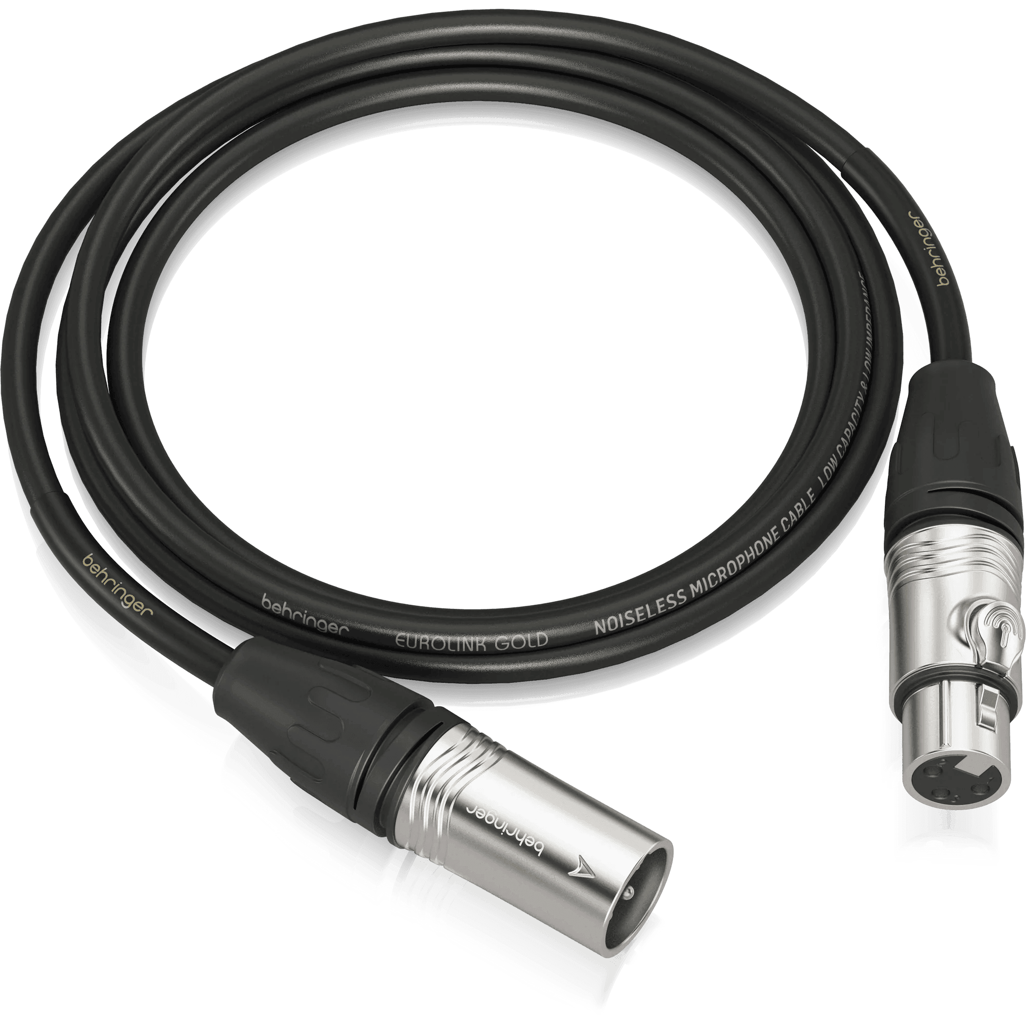 Behringer GMC-150 Gold Performance 1.5 m (5 ft) Microphone Cable with XLR Connectors - MusicMajlis
