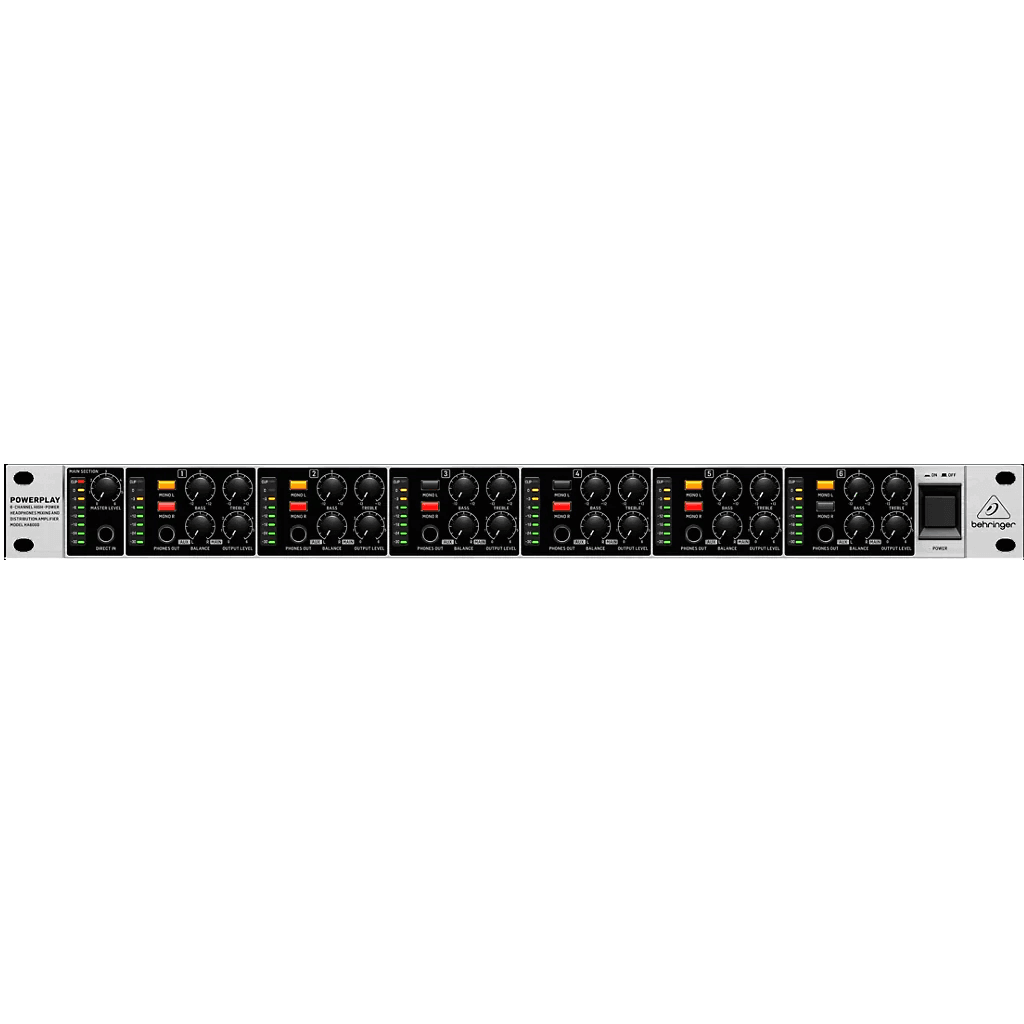Behringer HA6000 6-Channel High-Power Headphones Mixing and Distribution Amplifier - MusicMajlis