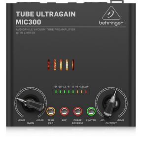 Behringer MIC300 Audiophile Vacuum Tube Preamplifier with Limiter - MusicMajlis