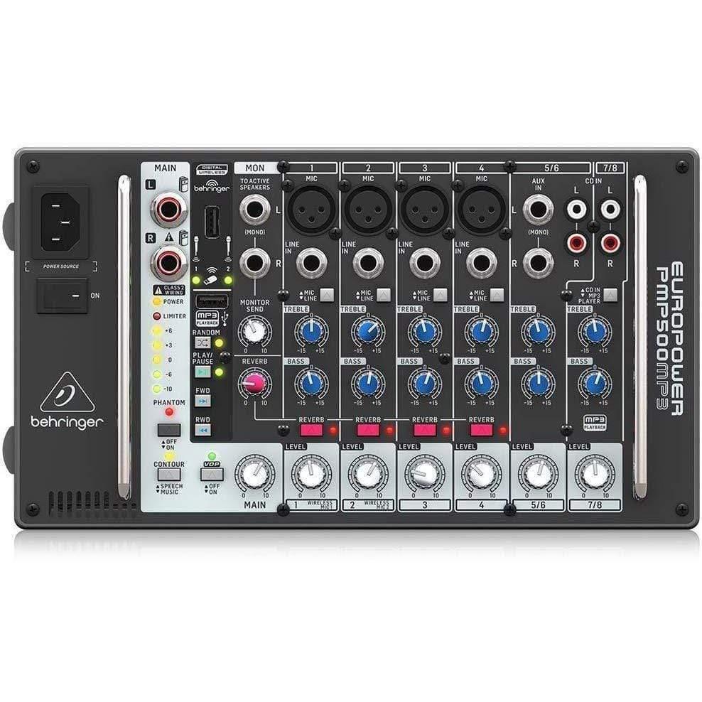 Behringer PMP500MP3 Ultra-Compact 500-Watt 8-Channel Powered Mixer wit