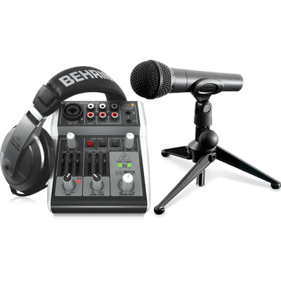 Behringer PODCAST STUDIO 2 USB Podcasting Bundle with USB Mixer, Microphone, Headphones and More - MusicMajlis