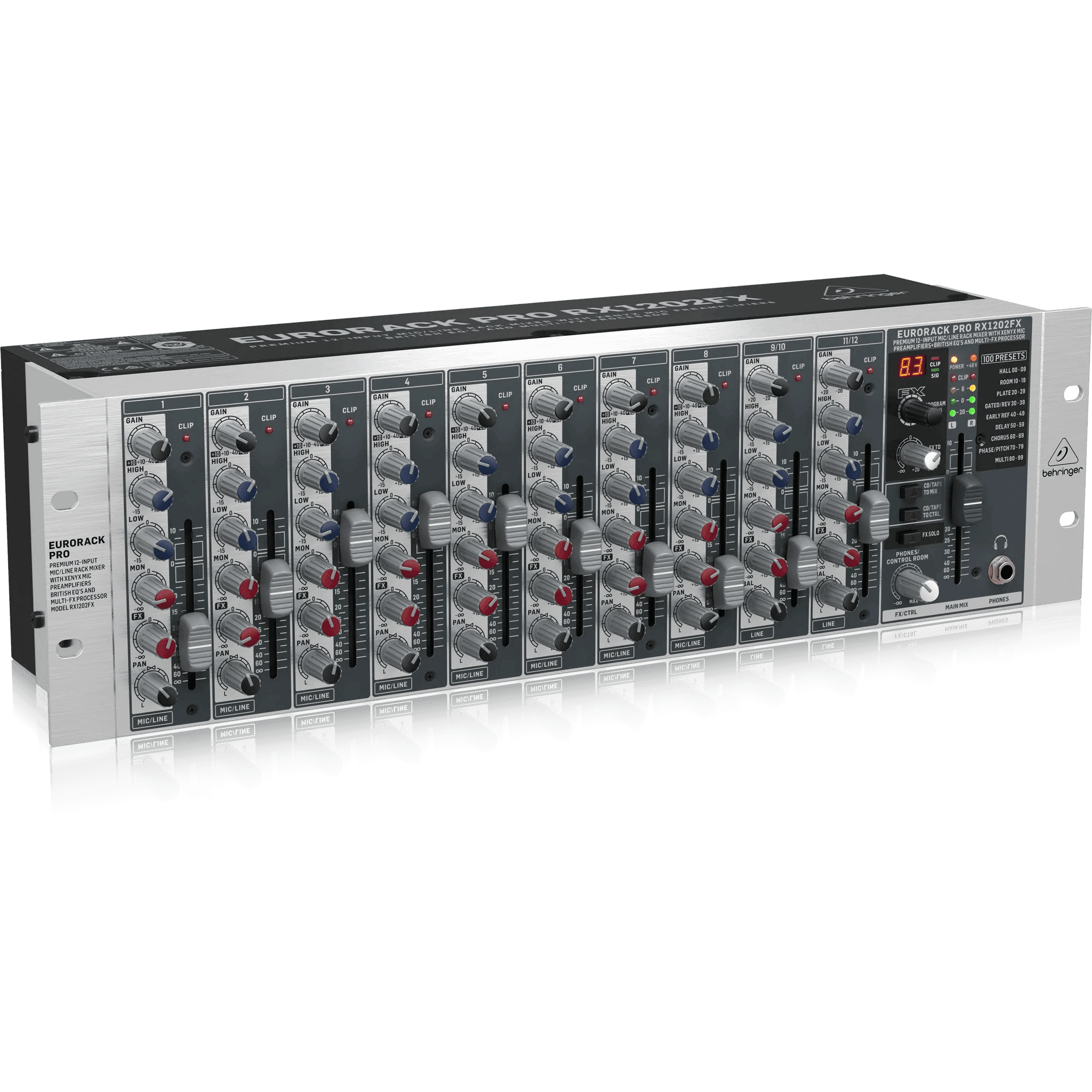 Behringer RX1202FXV2 Premium 12-Input Mic/Line Rack Mixer - MusicMajlis