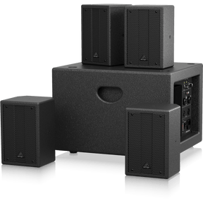 Behringer SAT1004 600W Bundle 4 X 4" Passive PA Speakers and 1 x 8" Active PA Subwoofer - MusicMajlis