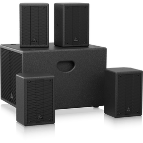 Behringer SAT1004 600W Bundle 4 X 4" Passive PA Speakers and 1 x 8" Active PA Subwoofer - MusicMajlis