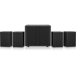 Behringer SAT1004 600W Bundle 4 X 4" Passive PA Speakers and 1 x 8" Active PA Subwoofer - MusicMajlis