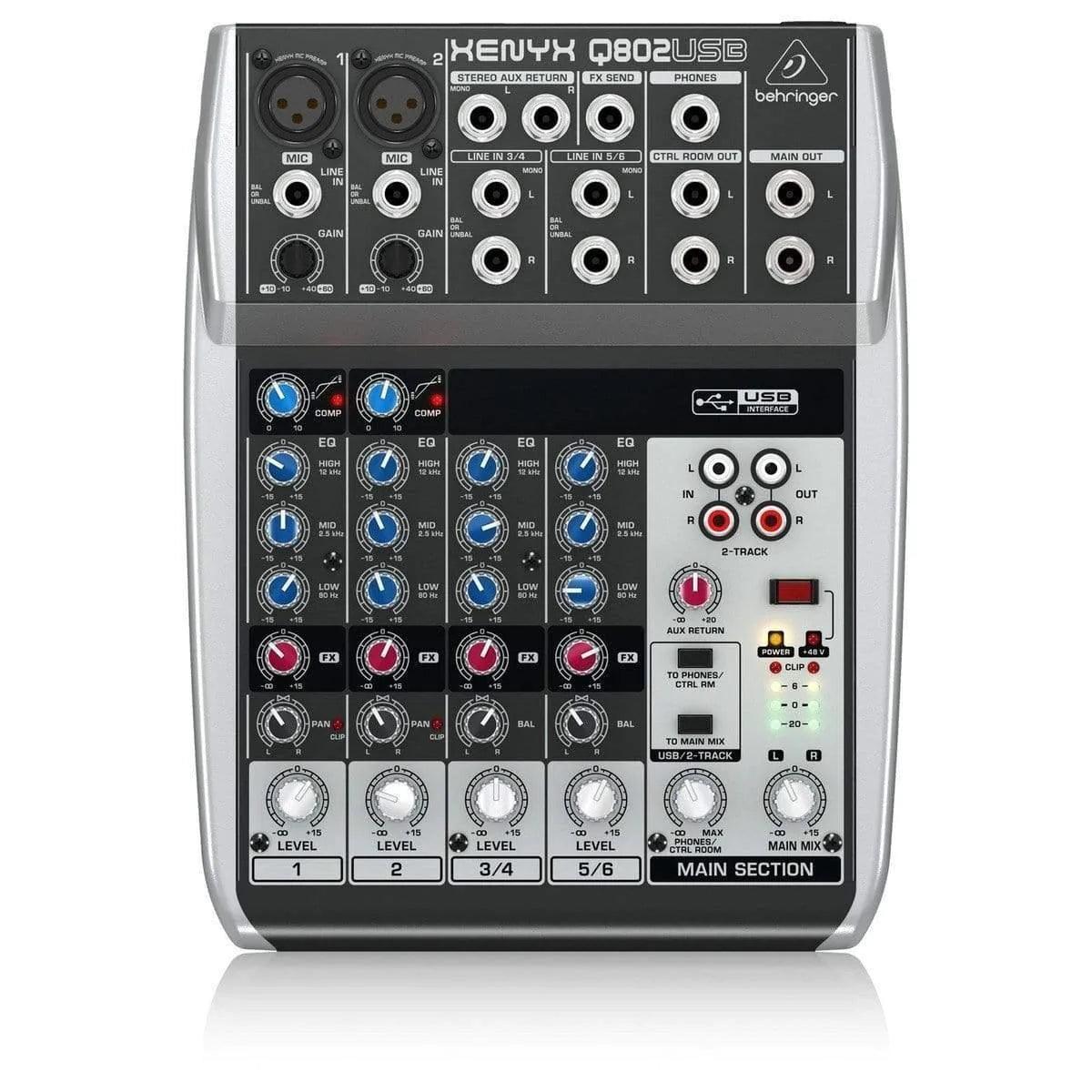 Behringer Xenyx Q802USB Analog Mixer - MusicMajlis
