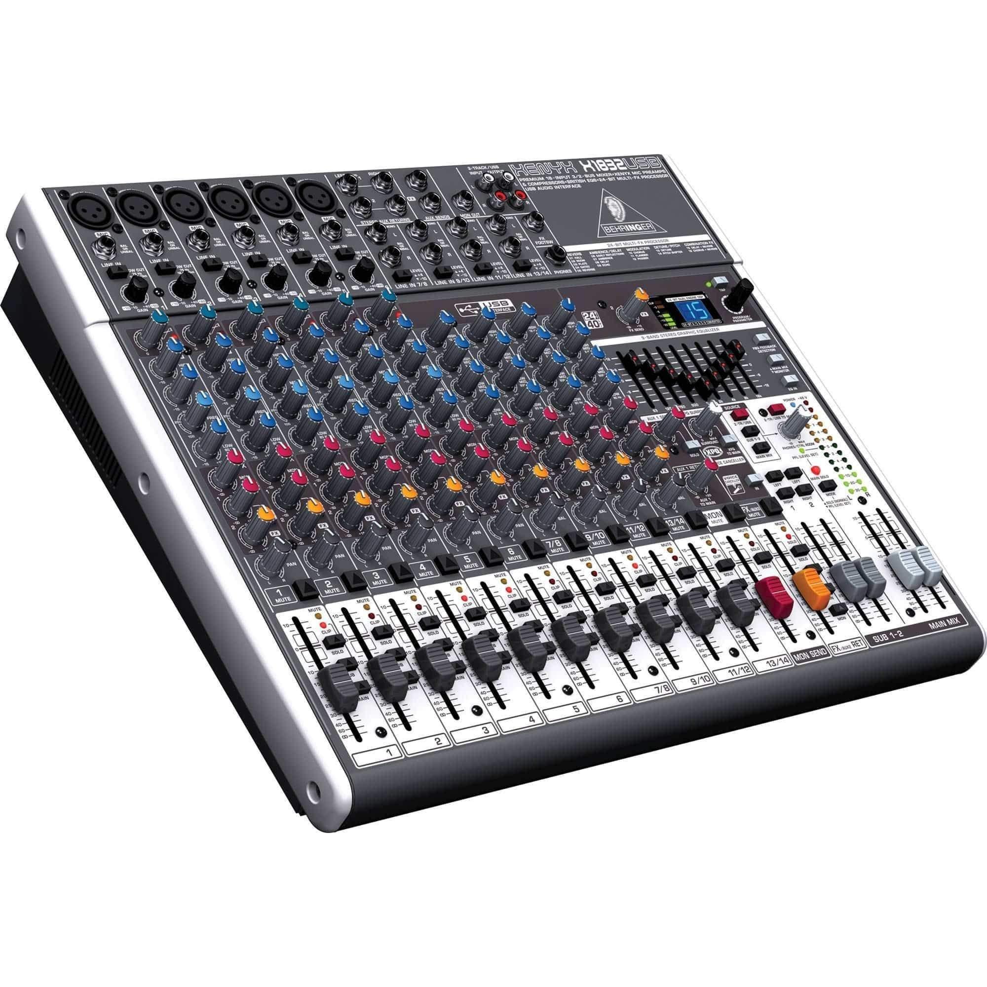 Behringer Xenyx X1832USB Premium 18-Input 3/2-Bus Mixer with XENYX Mic