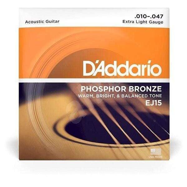 D'Addario EJ15 - Phosphor Bronze Extra Light Acoustic Strings - MusicMajlis