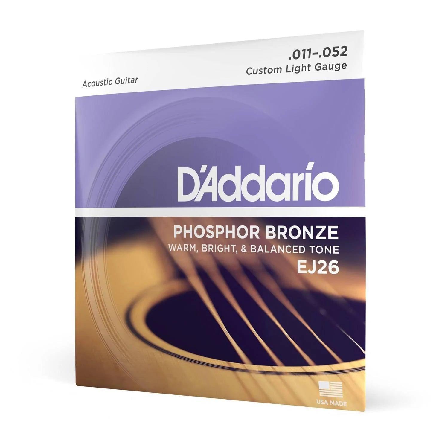 D'Addario EJ26 Phosphor Bronze Custom Light Acoustic Guitar String - MusicMajlis