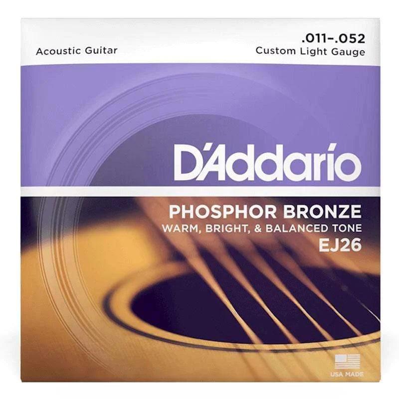 D'Addario EJ26 Phosphor Bronze Custom Light Acoustic Guitar String - MusicMajlis