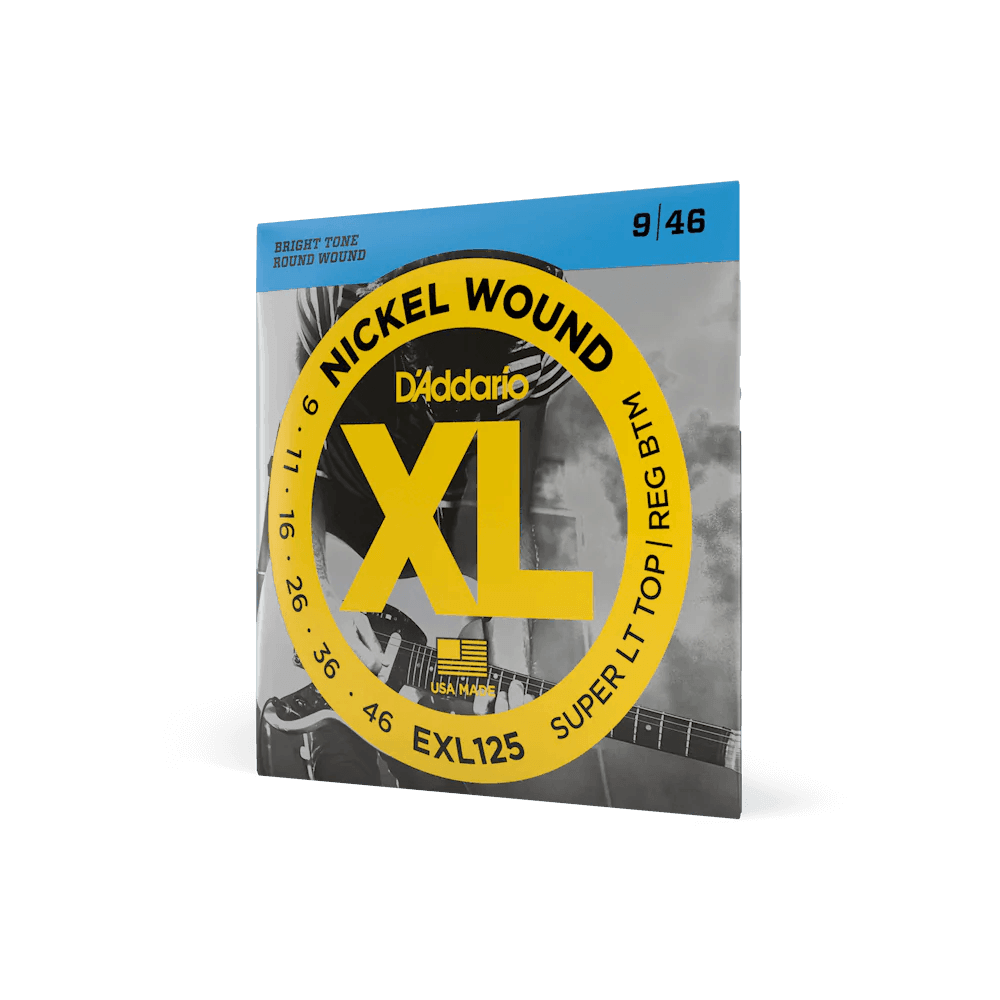 D'Addario Electric Guitar String Set, Nickel Wound 0.09 - 0.46 Super Light Top/Regular Bottom Gauge - MusicMajlis
