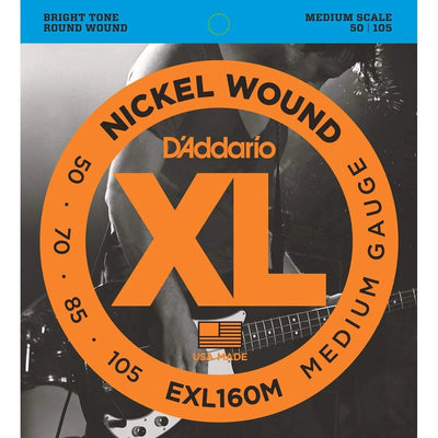 D'Addario EXL160M Nickel Wound Bass Strings - MusicMajlis
