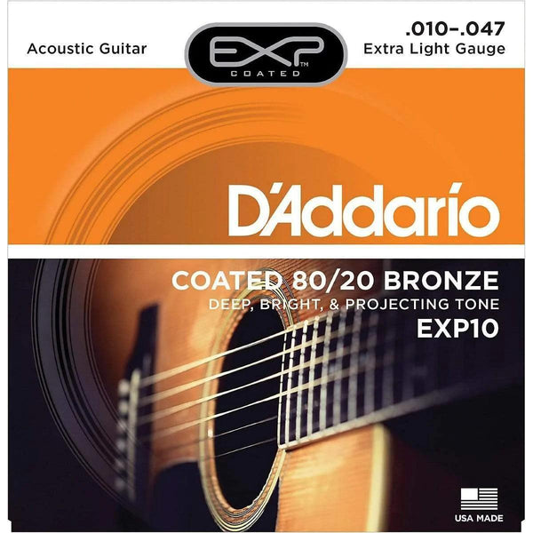 D'Addario EXP10 - 6 String Set for Acoustic Guitar - MusicMajlis