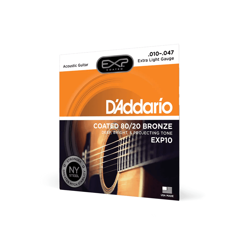 D'Addario EXP10 - 6 String Set for Acoustic Guitar - MusicMajlis