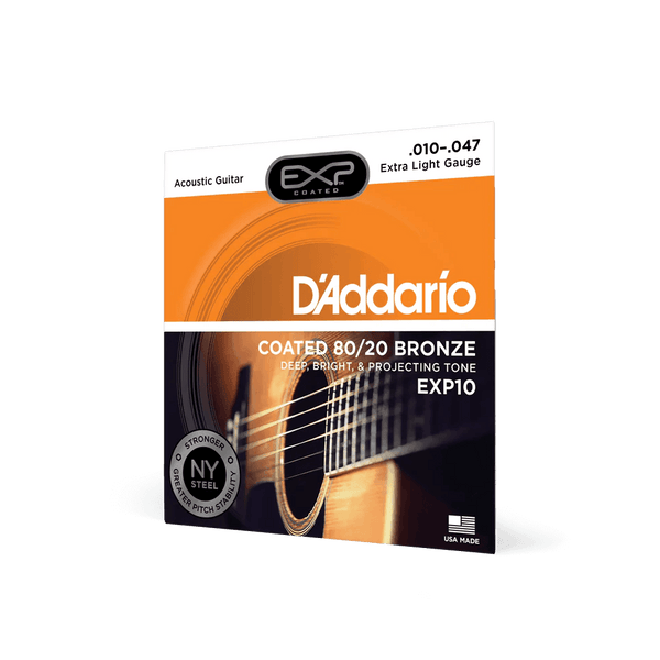 D'Addario EXP10 - 6 String Set for Acoustic Guitar - MusicMajlis