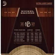 D'Addario NB1047 Extra Light Acoustic Guitar Strings .010-.047 - MusicMajlis