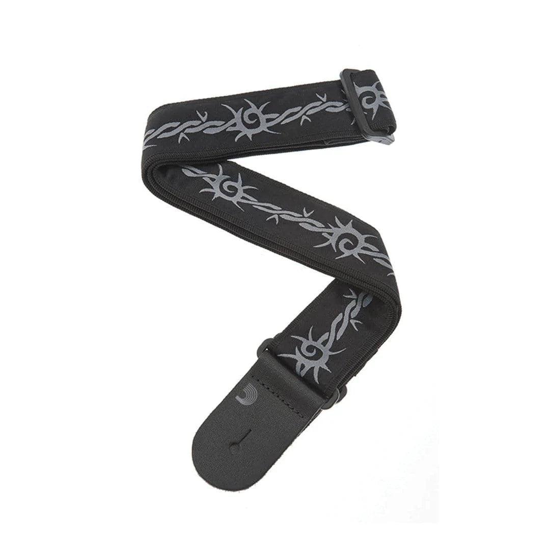 D'Addario Planet Waves 50mm Nylon Woven Barbed Wire Artwork Guitar Strap - MusicMajlis