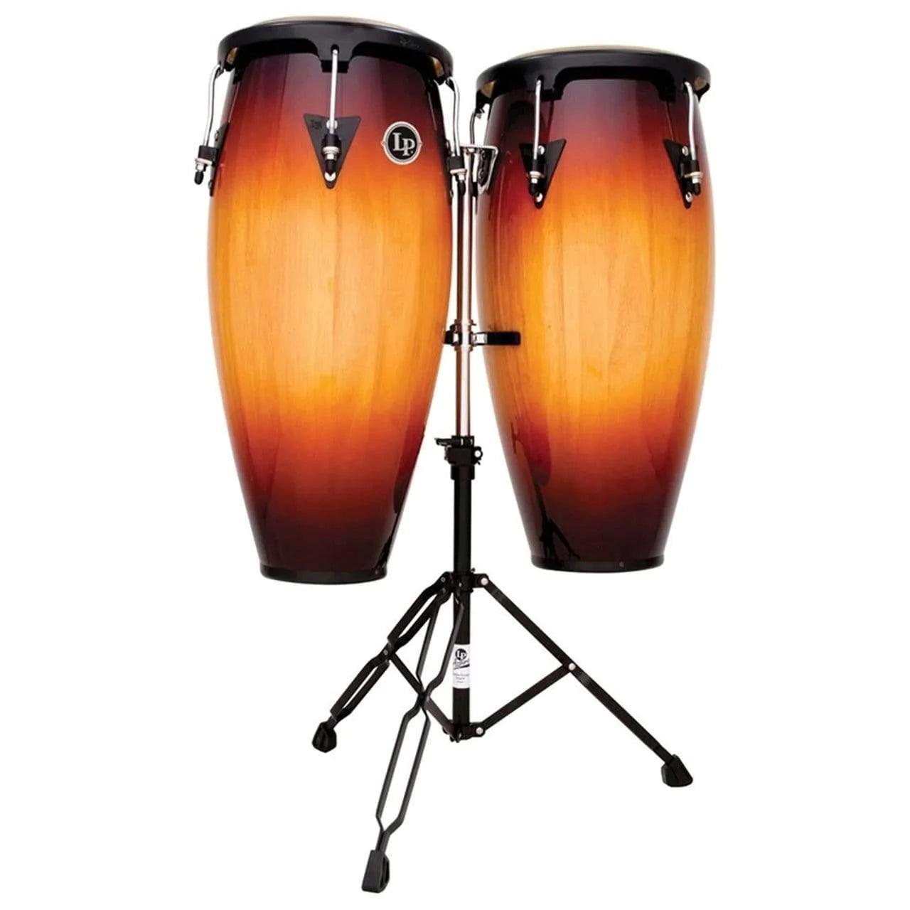 LP City 10 - 11" Conga Set OAK Vintage Sunburst Finish With Black Hardware & Double Stand - MusicMajlis