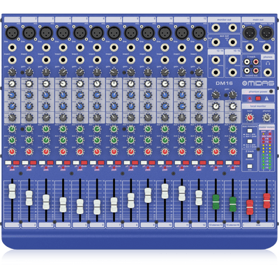 Midas DM16 16 Input Analogue Live and Studio Mixer with Midas Microphone Preamplifiers - MusicMajlis