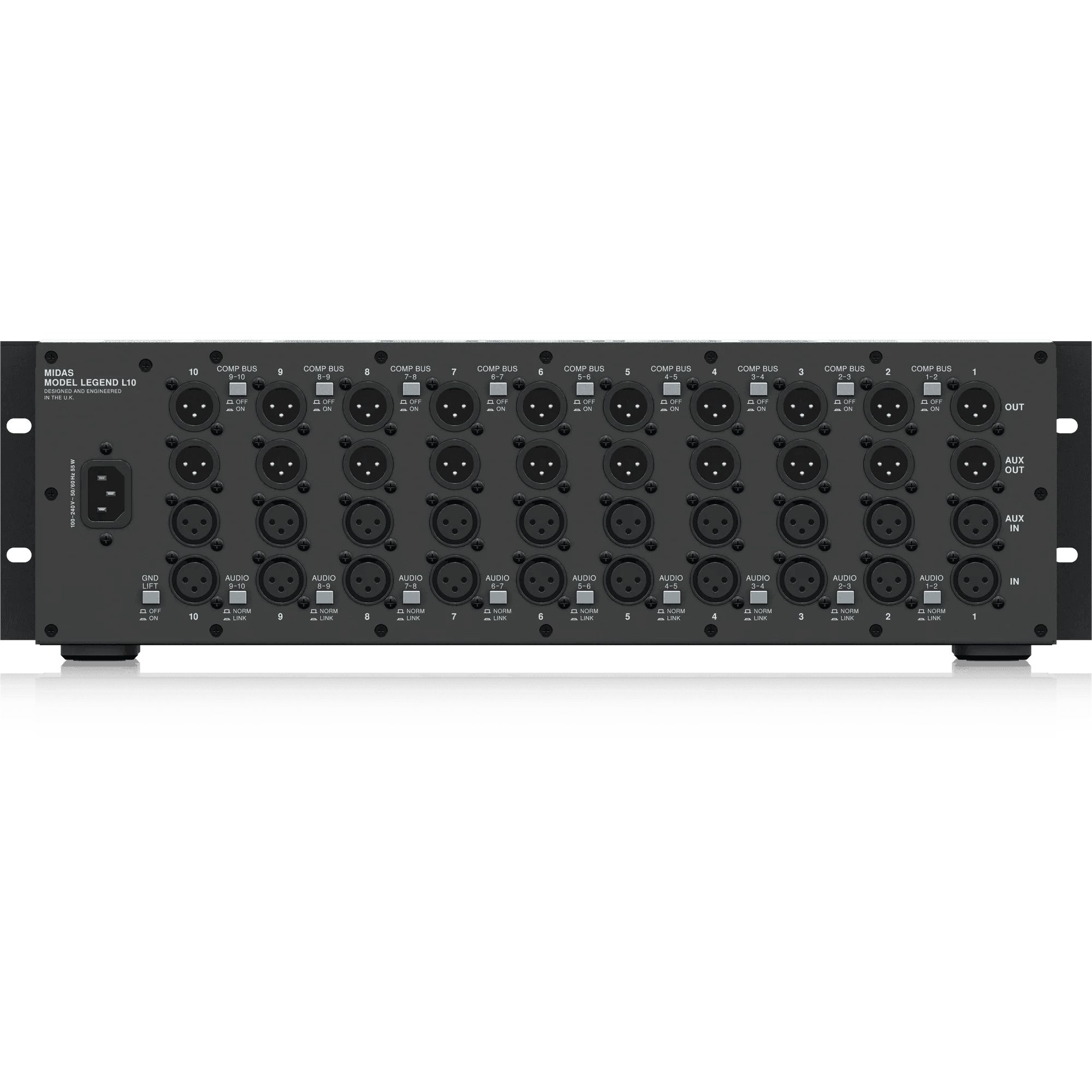 Midas L10 00 Series Rackmount Chassis for 10 Modules with Advanced Audio Routing - MusicMajlis