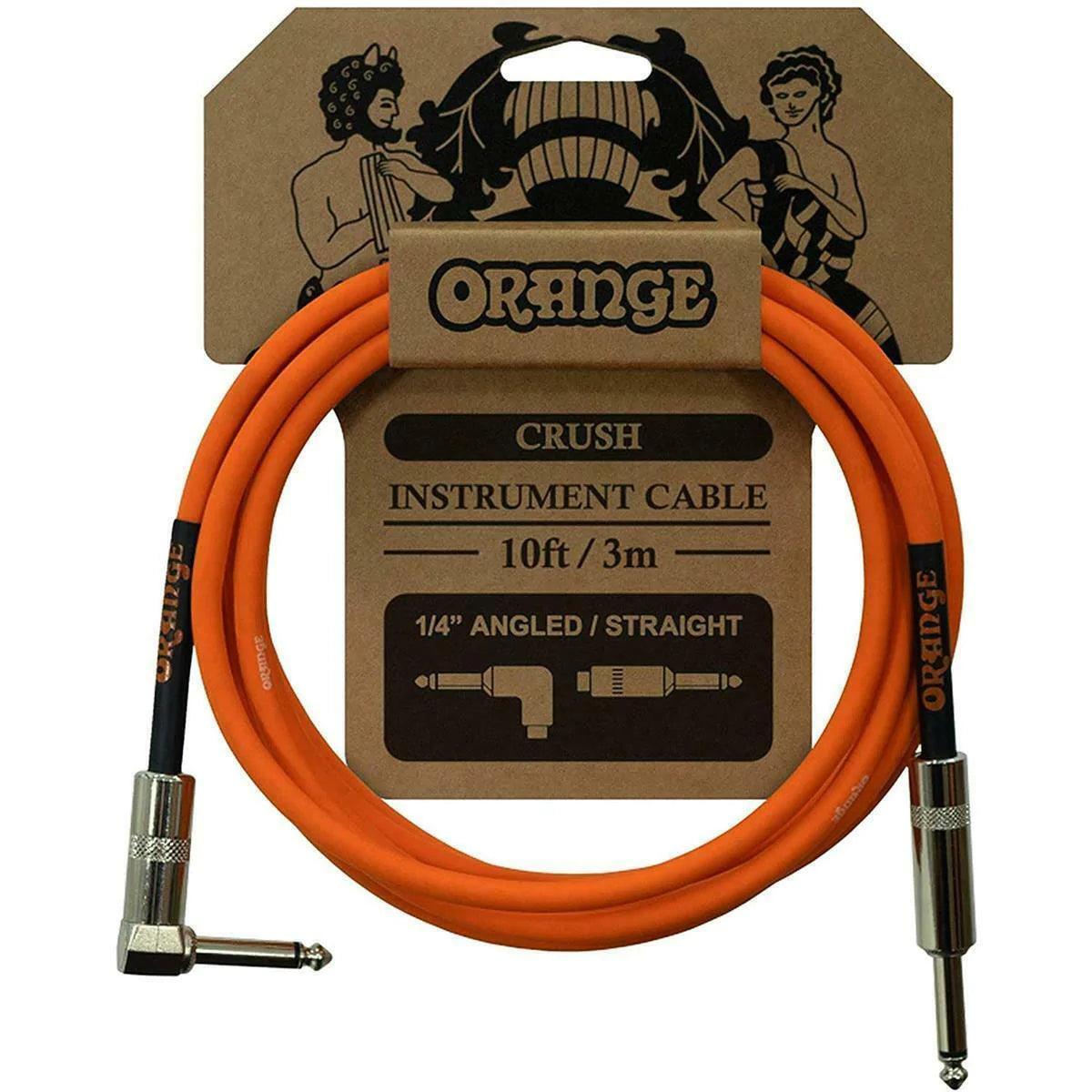 Orange Crush 10ft/3m Instrument Cable - (Straight-to-Straight/Angled-to-Straight) - MusicMajlis