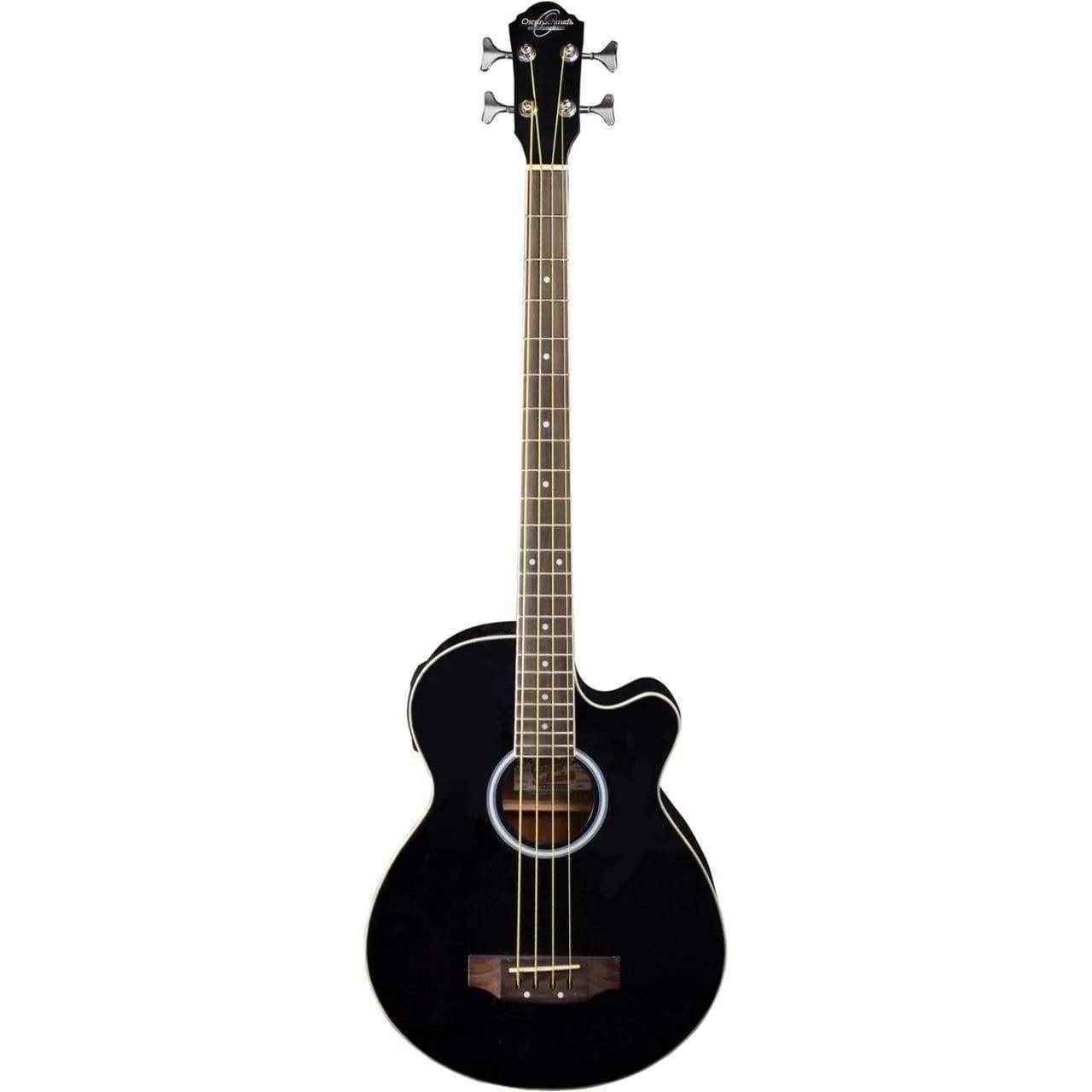 Oscar Schmidt OB100B Semi-Acoustic Bass - Black - MusicMajlis