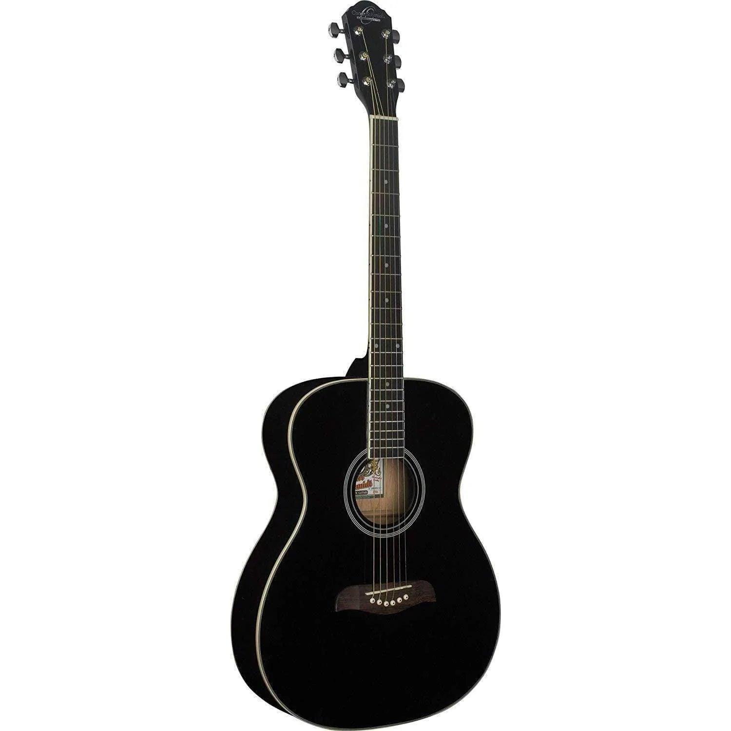 Oscar Schmidt OF2B Folk Acoustic Guitar - Black - MusicMajlis