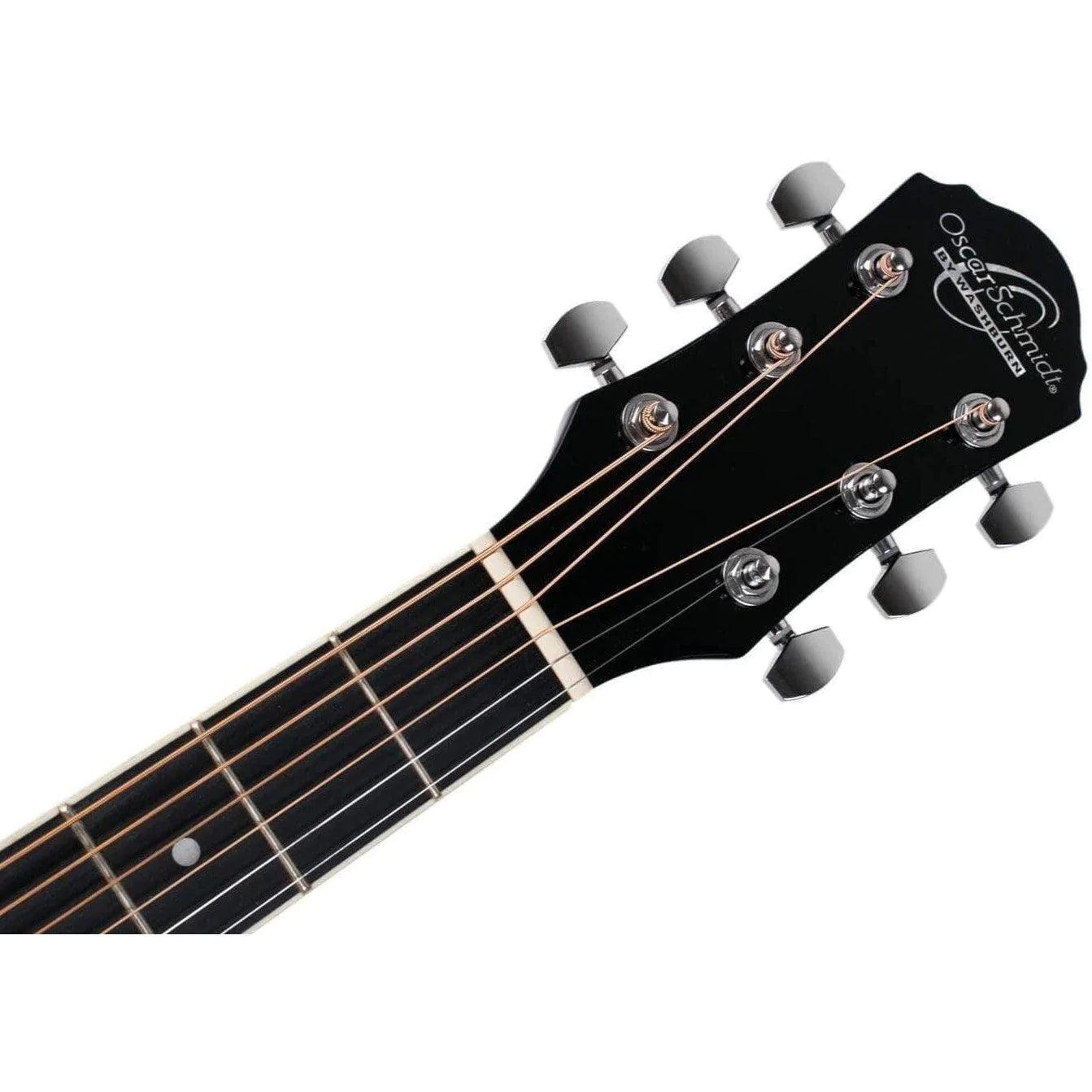 Oscar Schmidt OF2B Folk Acoustic Guitar - Black - MusicMajlis