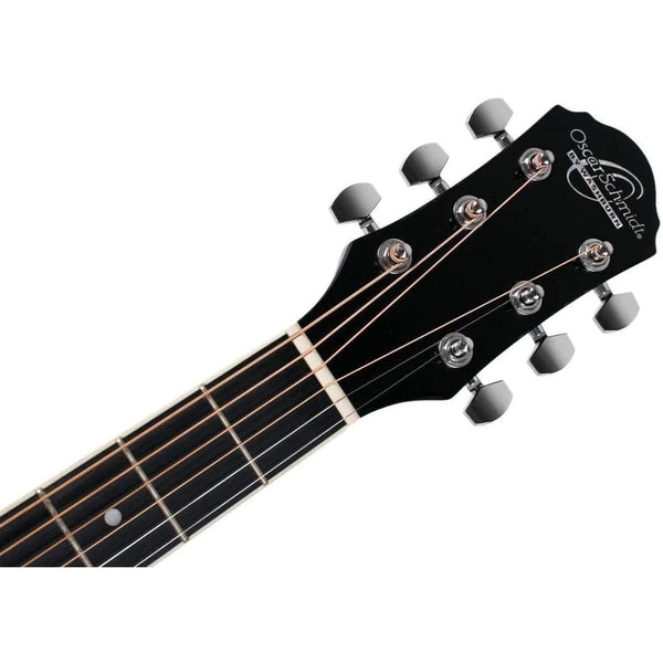 Oscar Schmidt OF2B Folk Acoustic Guitar - Black - MusicMajlis