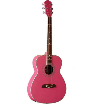 Oscar Schmidt OF2P Folk Acoustic Guitar - Pink - MusicMajlis