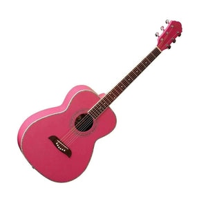 Oscar Schmidt OF2P Folk Acoustic Guitar - Pink - MusicMajlis