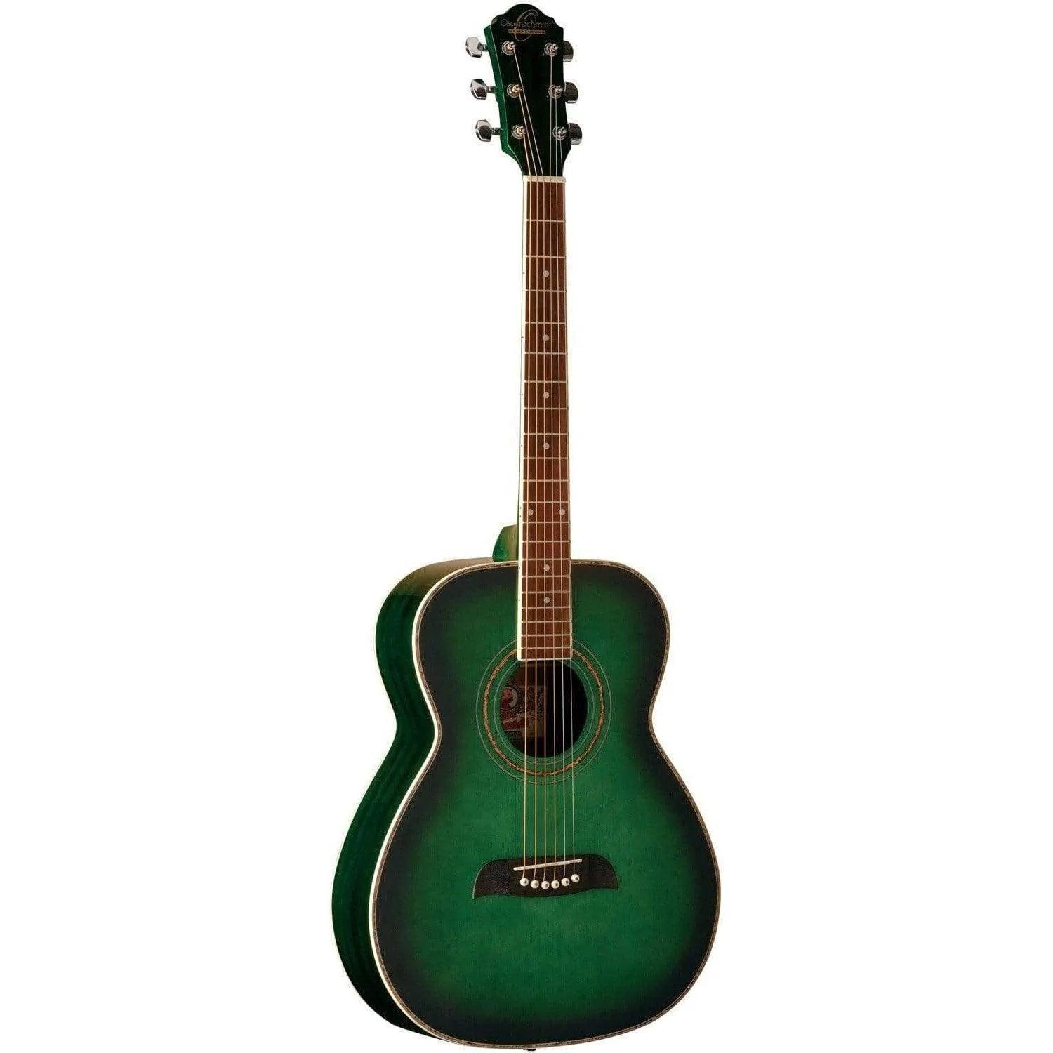 Oscar Schmidt OF2TRG Folk Acoustic Guitar - Trans Green (Display Piece) - MusicMajlis
