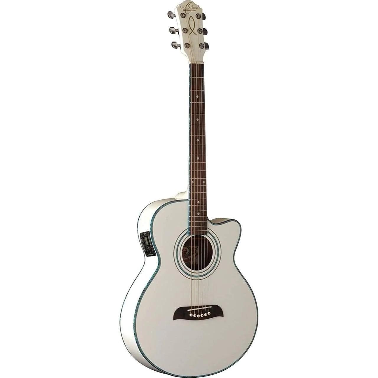 Oscar Schmidt OG10CEWH Acoustic Guitar - White (Display Piece) (Discontinued) - MusicMajlis