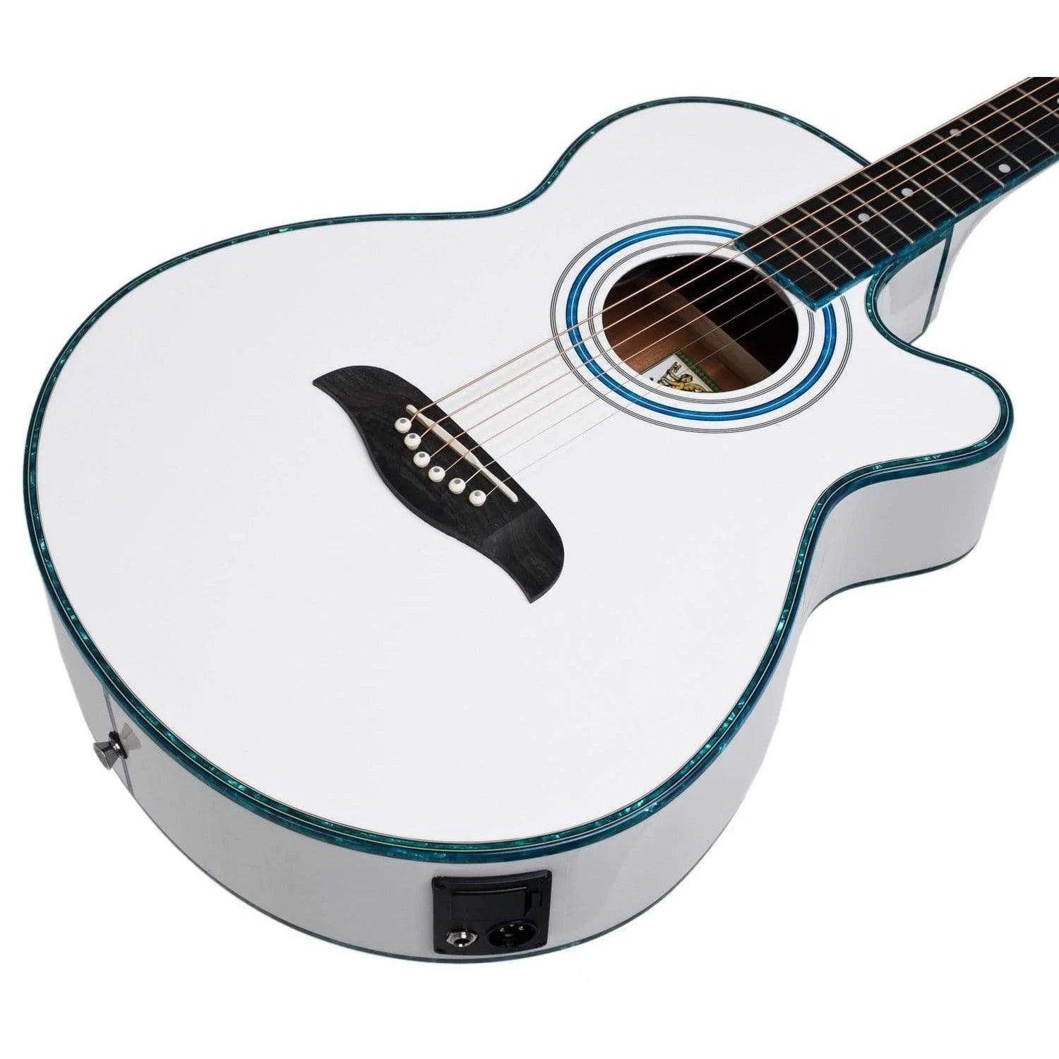 Oscar Schmidt OG10CEWH Acoustic Guitar - White (Display Piece) (Discontinued) - MusicMajlis