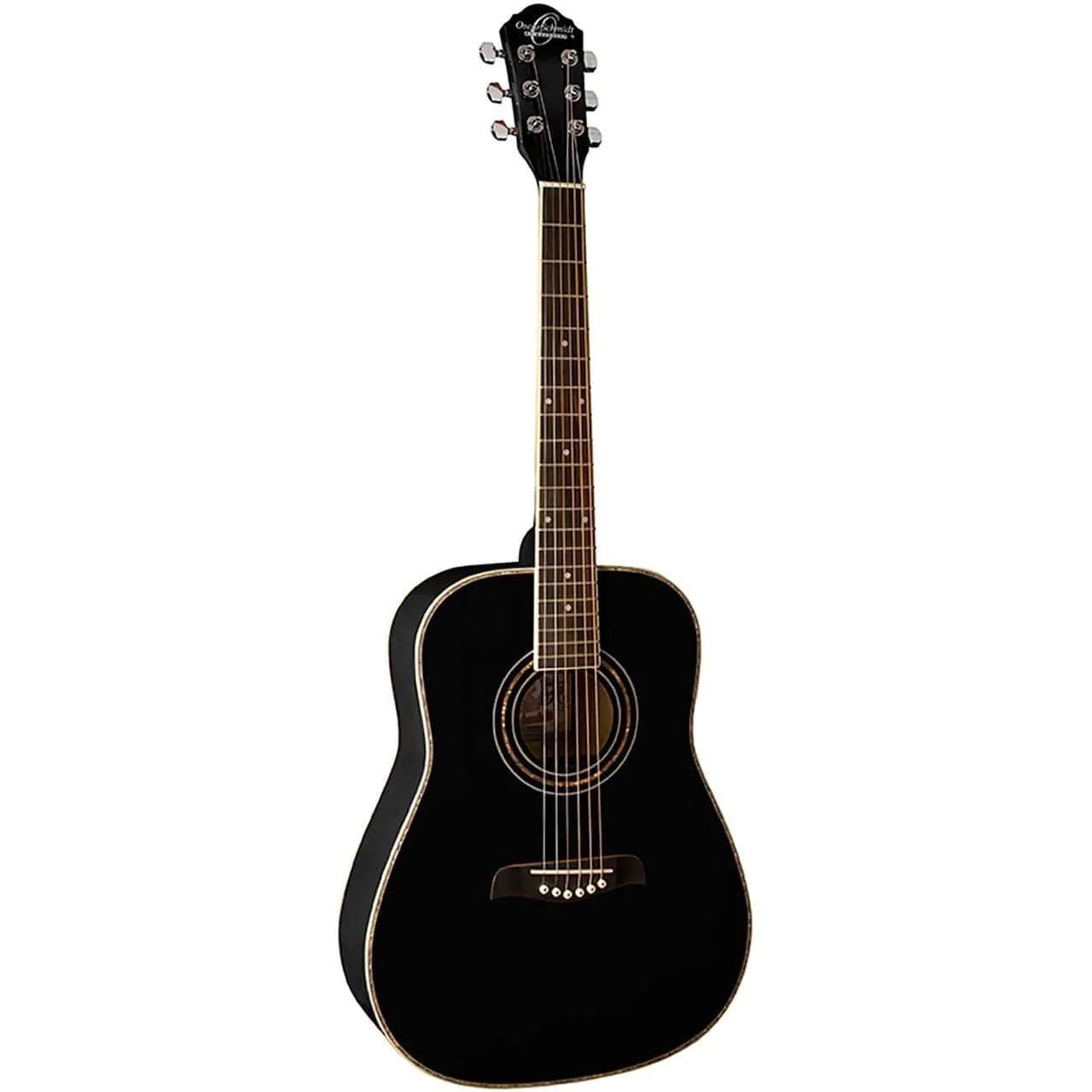 Oscar Schmidt OG1BLH 3/4 Size Left-handed Acoustic Guitar - Black - MusicMajlis