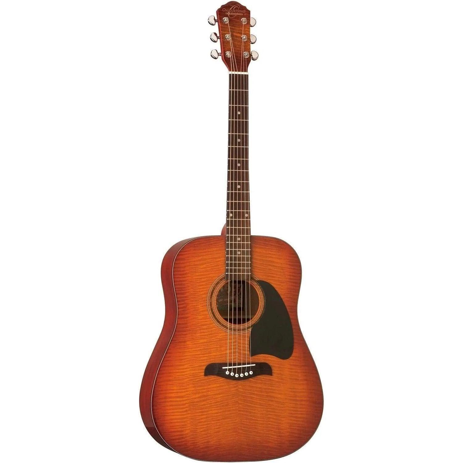 Oscar Schmidt OG2FYS Acoustic Guitar - Flame Yellow Sunburst - MusicMajlis