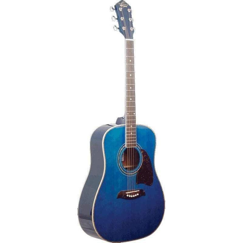 Oscar Schmidt OG2TBL Acoustic Guitar - Trans Blue (Display Piece) - MusicMajlis