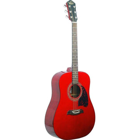 Oscar Schmidt OG2TR Dreadnought Acoustic Guitar - Trans Red (Discontinued) - MusicMajlis