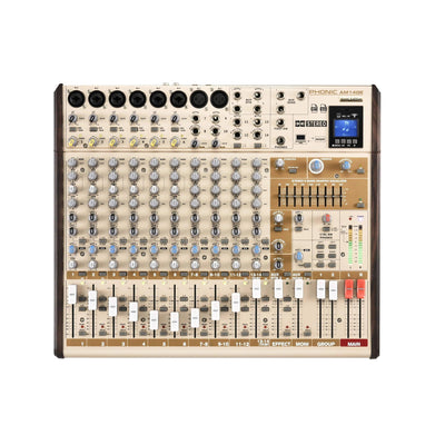 Phonic AM14GE Mixer w/ DFX/BT/TF Recorder/USB - MusicMajlis