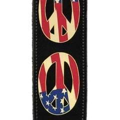 Planet Waves 25LW06 Woodstock Leather Guitar Strap - Peace Flag - MusicMajlis