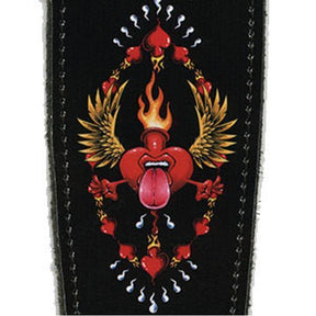 Planet Waves Leather 2.5inch Guitar Strap Red Heart 25LS03 - MusicMajlis