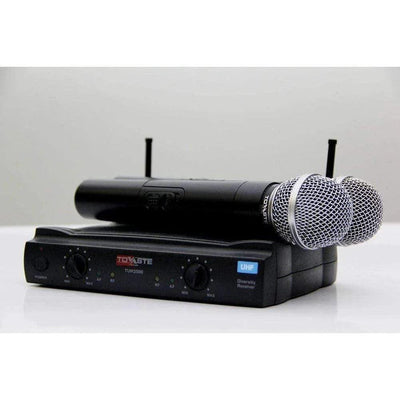 Tolaye TUH3500 UHF Fixed Frequency Dual Channel Wireless Microphone System - MusicMajlis