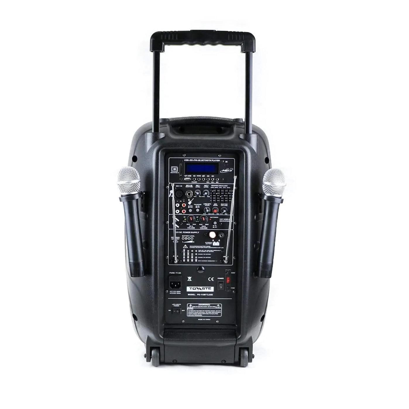 Tovaste PS112BTLED Rechargeable Portable PA System - MusicMajlis