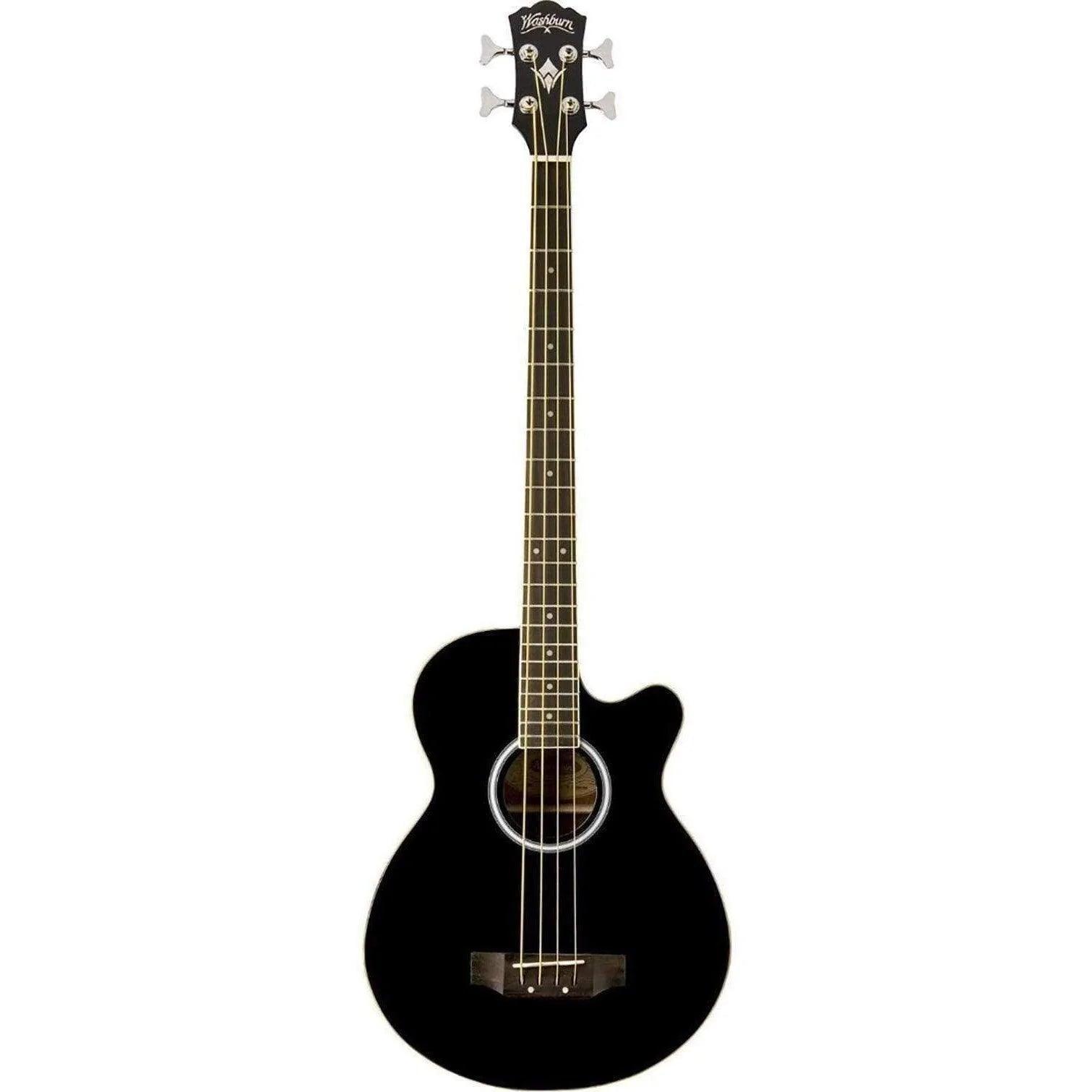 Washburn AB5BK Acoustic-Electric Bass Guitar - Black - MusicMajlis