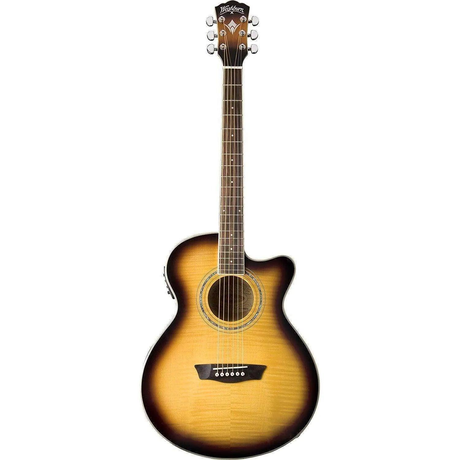Washburn EA15ATB Festival Series Acoustic Electric Guitar - Tobacco Sunburst - MusicMajlis