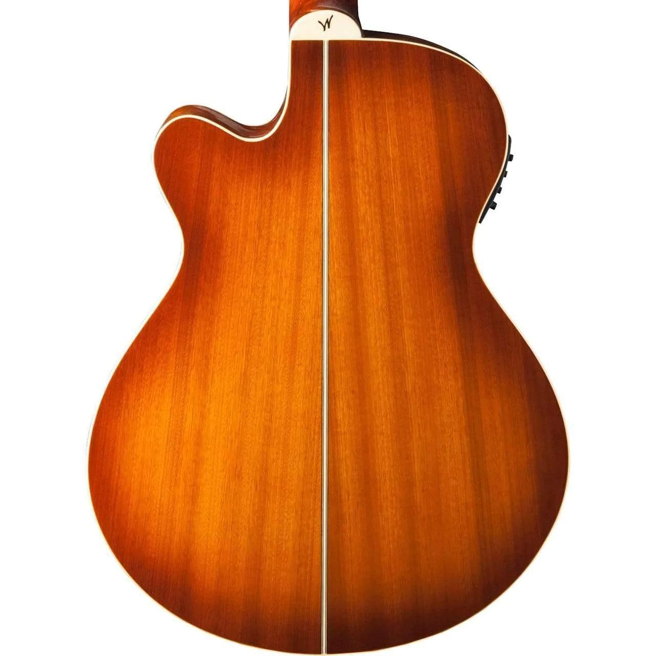 Washburn EA15ITB Mini Jumbo Semi-Acoustic Guitar - Ice Tea Burst - MusicMajlis