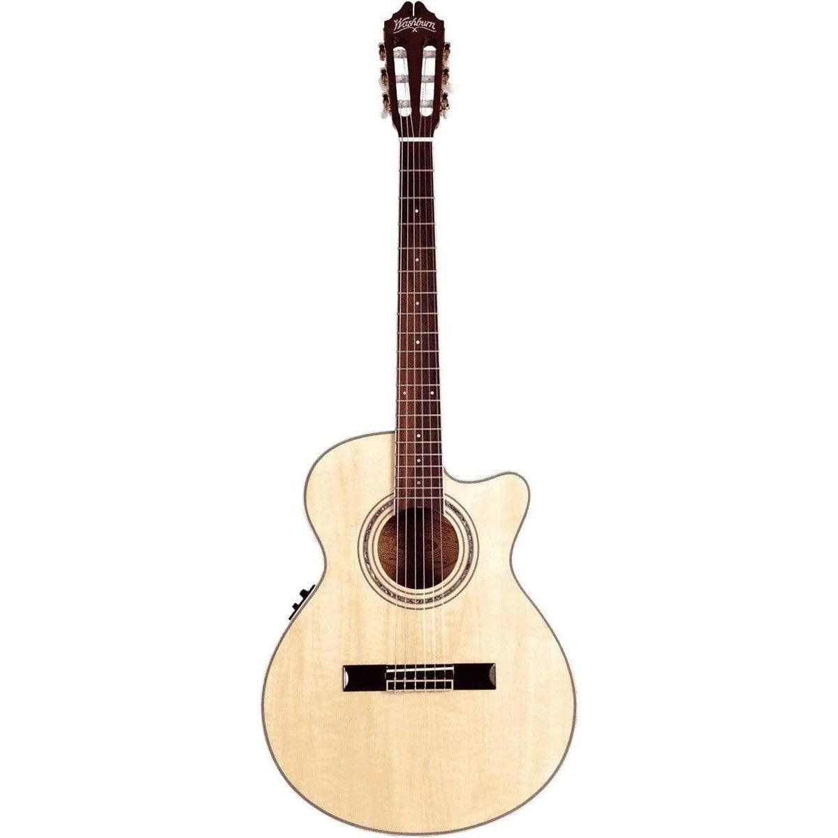 Washburn EAC12 Nylon String Semi-Acoustic Guitar - Natural - MusicMajlis