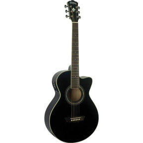 Washburn Festival Series EA12B Semi-Acoustic Guitar - Black - MusicMajlis